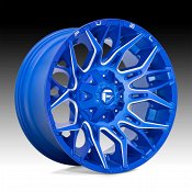 Fuel Twitch D770 Anodized Blue Milled Custom Truck Wheels